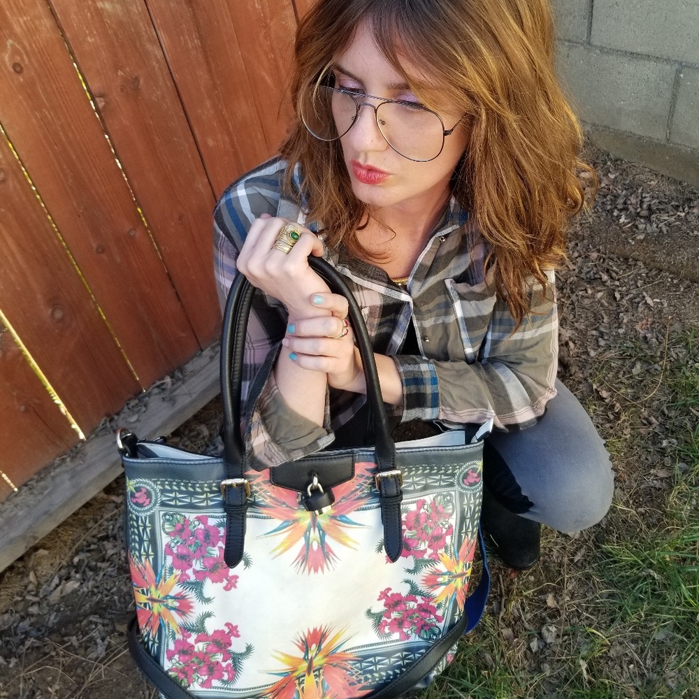 Birds of paradise angel messenger purse